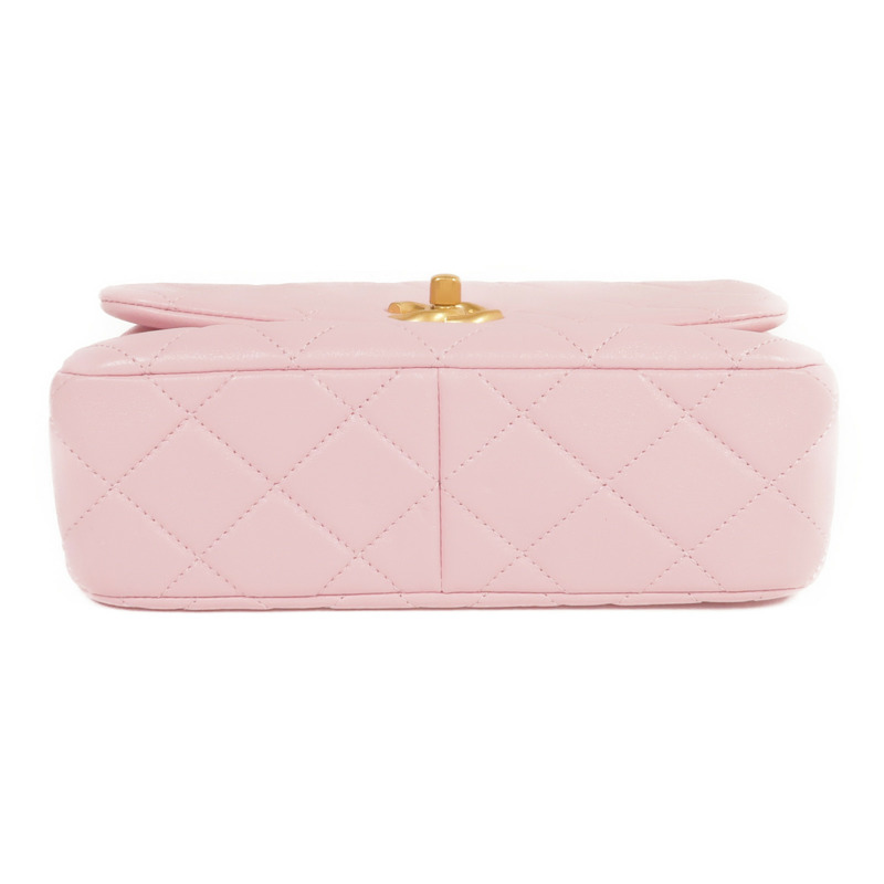 CHANEL 羊皮皮革Chain Shoulder金扣鏈帶肩背袋-3