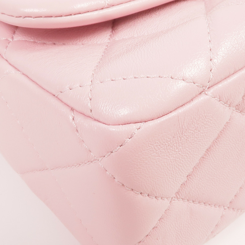 CHANEL 羊皮皮革Chain Shoulder金扣鏈帶肩背袋-11