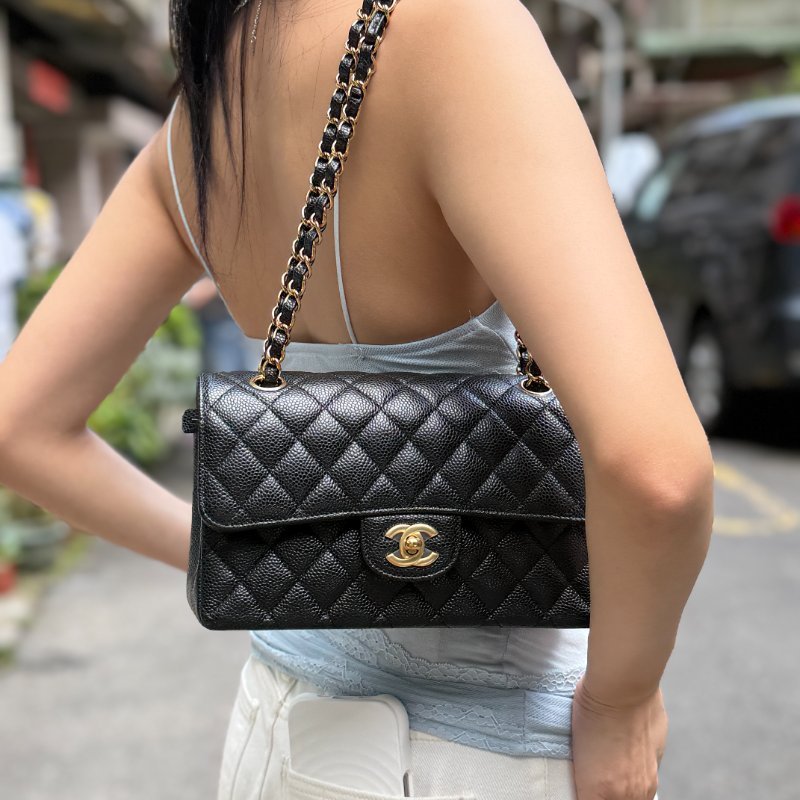 (近新全配✨ 🈶️紙袋盒子 CHANEL｜粒面牛皮 CF 23｜Classic 23 CF小號 口蓋 翻蓋包｜專櫃$360,000-0