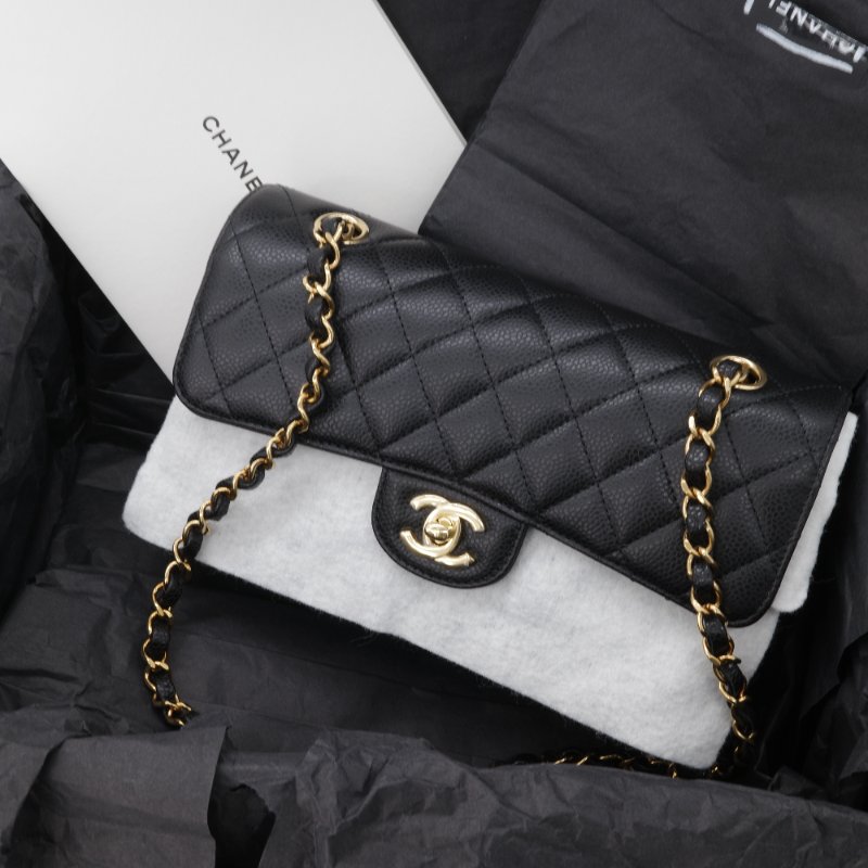 (近新全配✨ 🈶️紙袋盒子 CHANEL｜粒面牛皮 CF 23｜Classic 23 CF小號 口蓋 翻蓋包｜專櫃$360,000-1