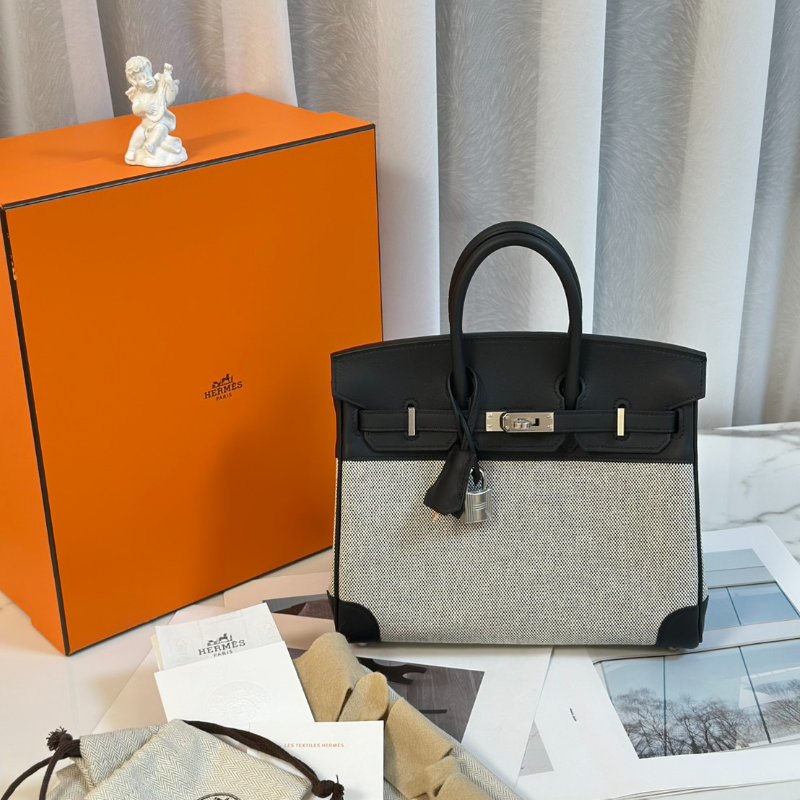HERMES Birkin 25 - 熊貓銀 K-7