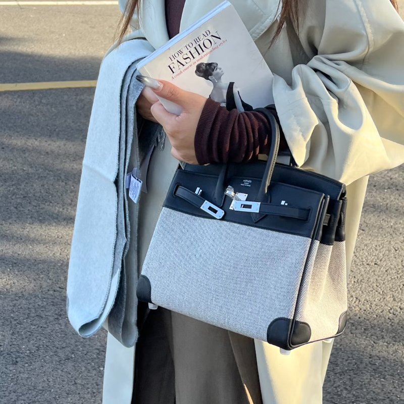 HERMES Birkin 25 - 熊貓銀 K-8