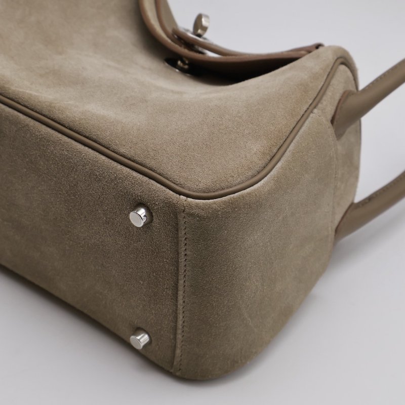 HERMES Mini lindy ll - 麂皮拚皮灰銀 W-6