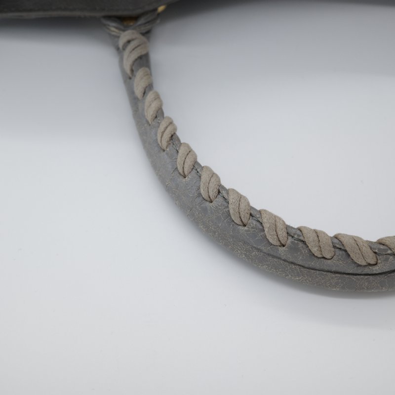 Balenciaga 巴黎世家 淺灰色 牛皮 Classic 經典 機車包 手提包 斜挎包 單肩包-5