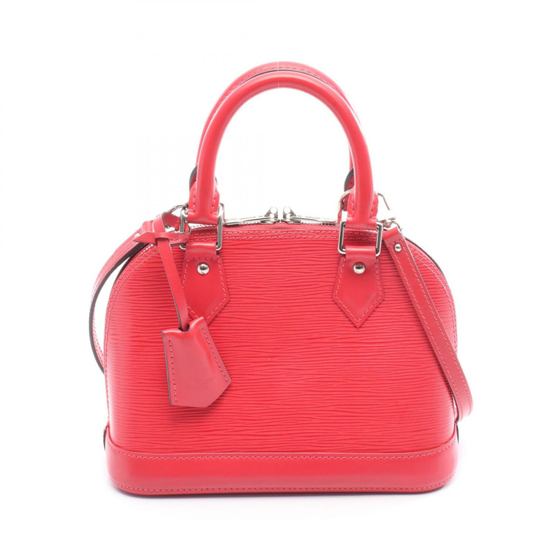 路易威登 Alma BB 單肩手提包 M53357 Epi 皮革 紅色小蒼蘭色 二手女士-0