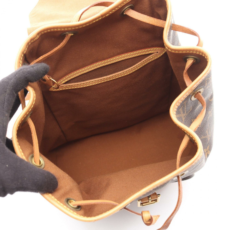 路易威登 Montsouris MM 雙肩包 M51136 Monogram 帆布 棕色 二手-2
