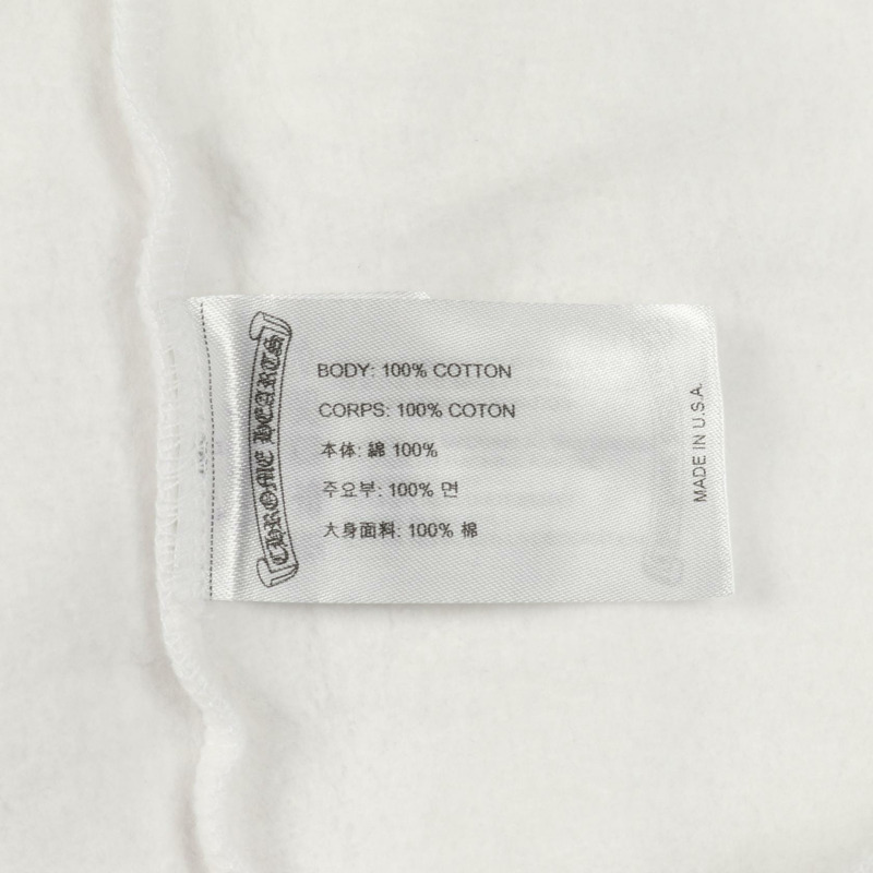 CHROME HEARTS 馬蹄形連帽衫，純棉，白色，二手，男 L 碼-3