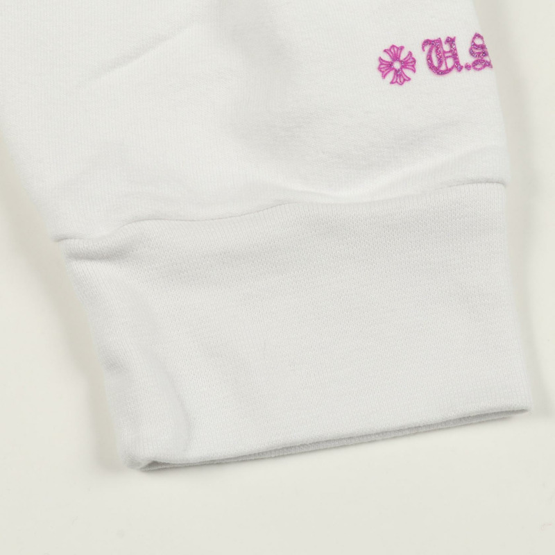 CHROME HEARTS 馬蹄形連帽衫，純棉，白色，二手，男 L 碼-4