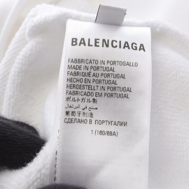 BALENCIAGA adidas 連帽衛衣，純棉材質，白色logo，二手男款L碼。-3