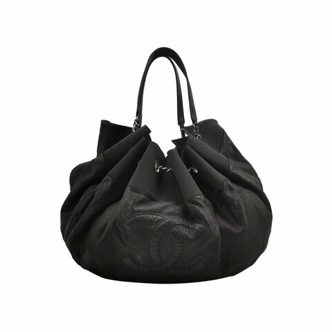 Chanel磨砂皮雙Clogo單肩包