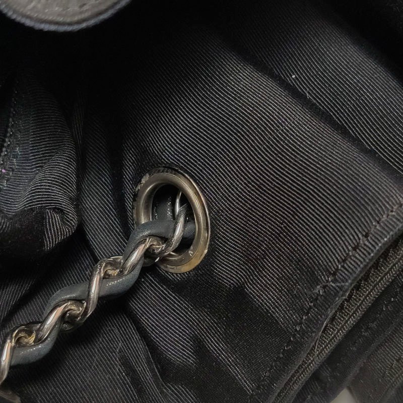 Chanel磨砂皮雙Clogo單肩包-13