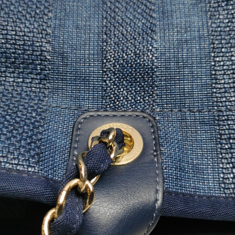 Chanel Deauville沙灘包大號牛皮拼色大Logo字母單肩包-13