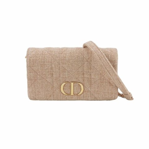 Dior Caro牛皮大CD標誌藤格紋CD扭扣斜挎包單肩包
