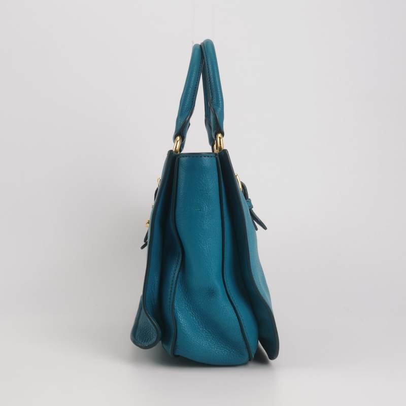 Miu Miu Madras羊皮純色金屬鎖扣斜挎包單肩包-2