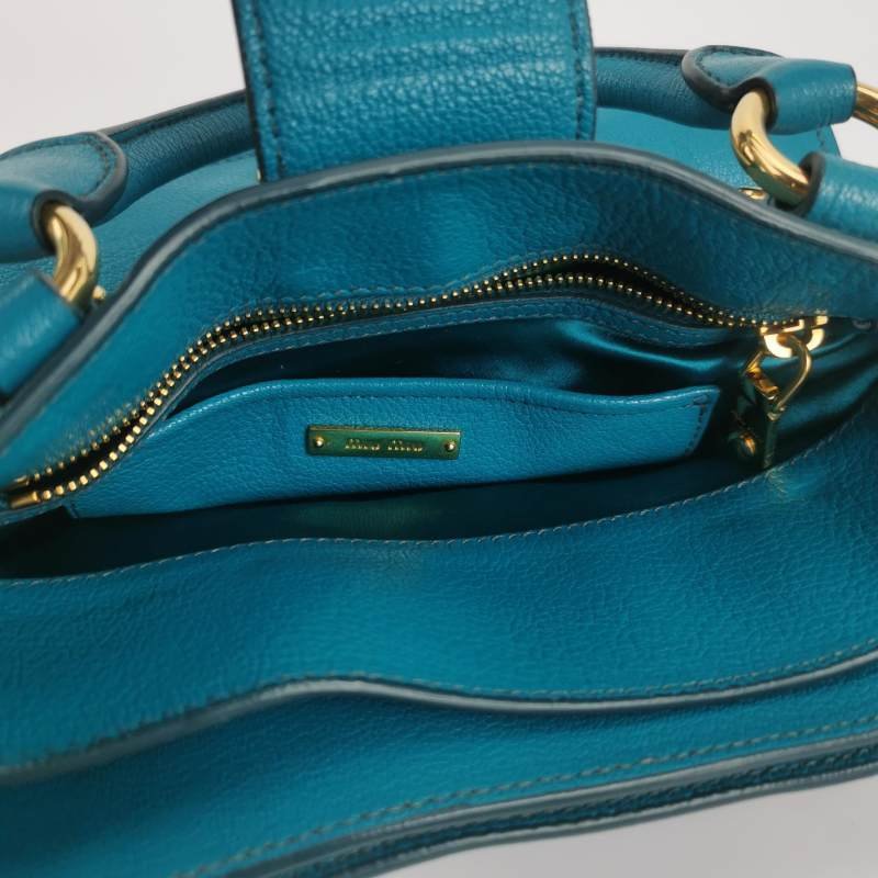 Miu Miu Madras羊皮純色金屬鎖扣斜挎包單肩包-7