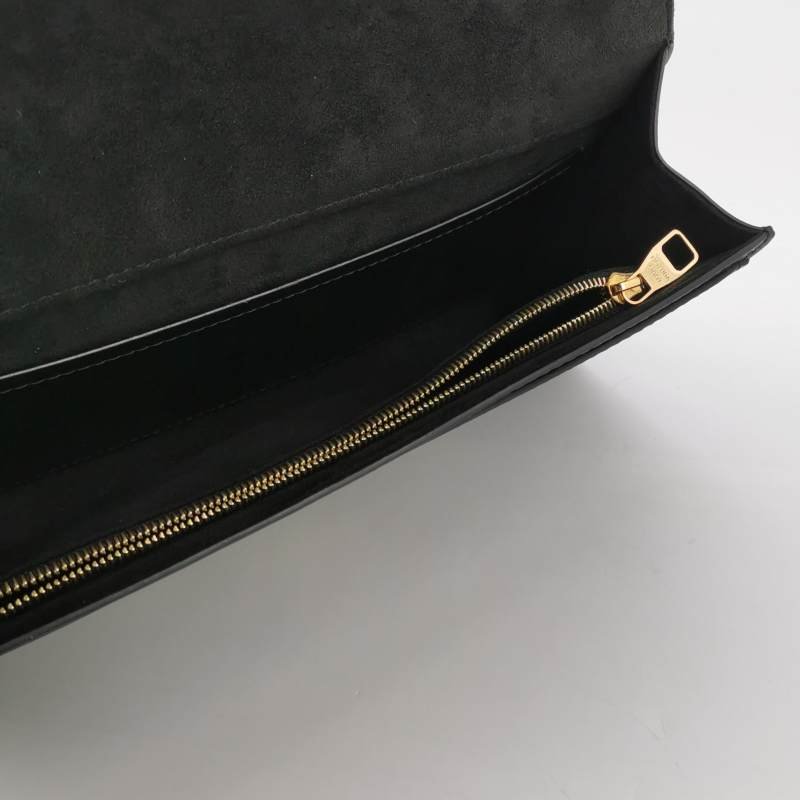 Louis Vuitton(LV)Chain Louise牛皮純色翻蓋LV標誌斜挎包單肩包-6