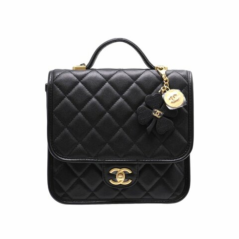 CHANEL 25B四葉草雙肩小書包 - 黑金