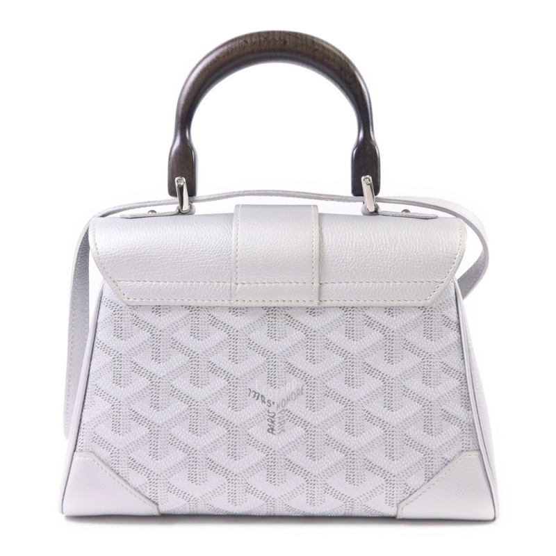GOYARD 牛皮皮革/木材Saigon Mini銀扣手挽肩背兩用袋-1