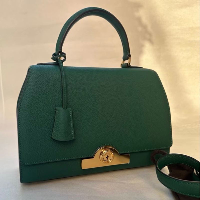 Moynat rejane PM號 斜挎包 竹子綠 荔枝皮金扣,配件塵袋肩帶齊全 閒置新 尺寸:25*17-2