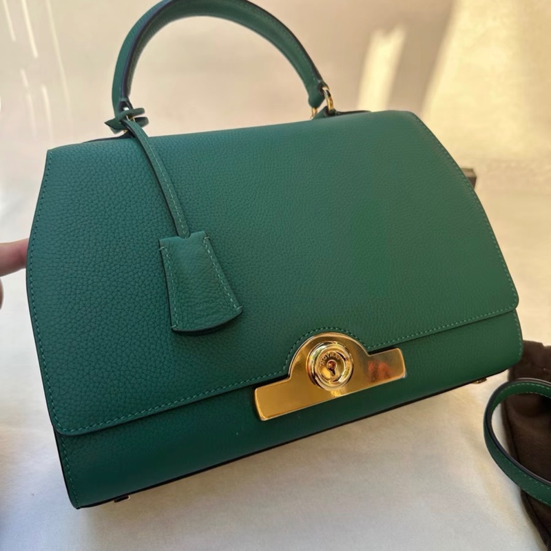 Moynat rejane PM號 斜挎包 竹子綠 荔枝皮金扣,配件塵袋肩帶齊全 閒置新 尺寸:25*17-4