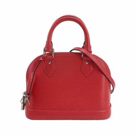 Louis Vuitton(LV)AlmaBB牛皮純色水波紋拉鏈貝殼包斜挎包