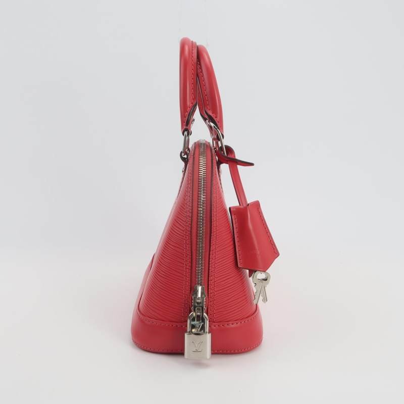 Louis Vuitton(LV)AlmaBB牛皮純色水波紋拉鏈貝殼包斜挎包-3