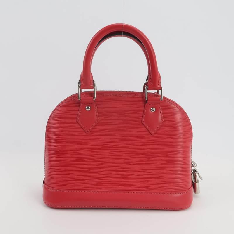 Louis Vuitton(LV)AlmaBB牛皮純色水波紋拉鏈貝殼包斜挎包-4