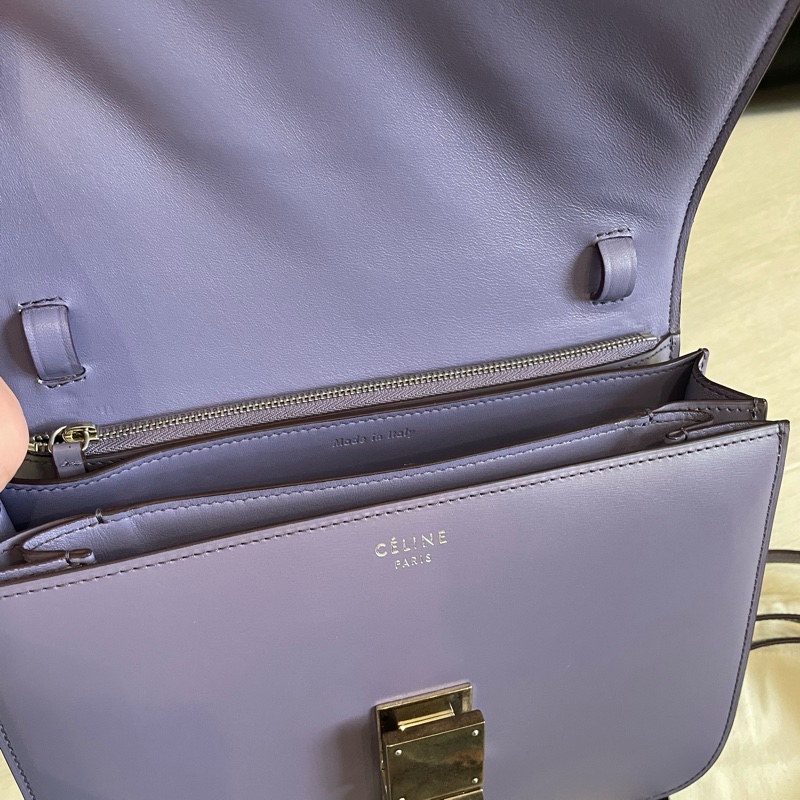 Celine 紫色中號box包-4