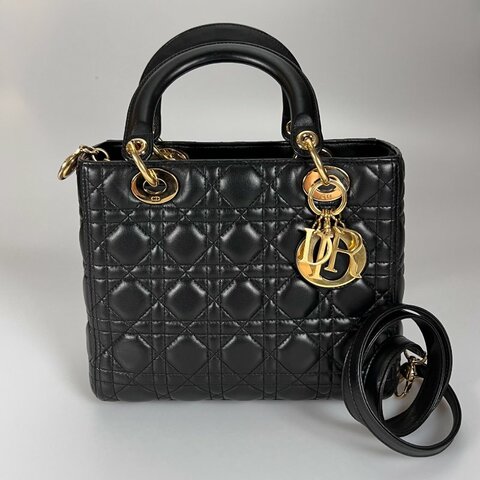 DIOR 黑金黛妃包 5*5 舊版