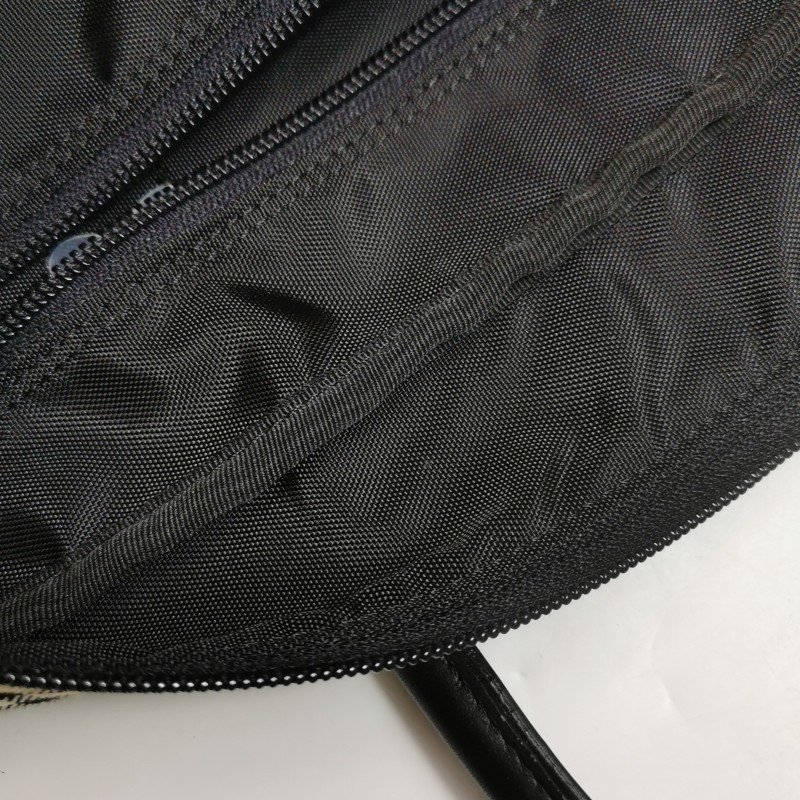 Burberry Blue Label牛皮帆布尼龍布拼色格紋字母logo中古單肩包-7