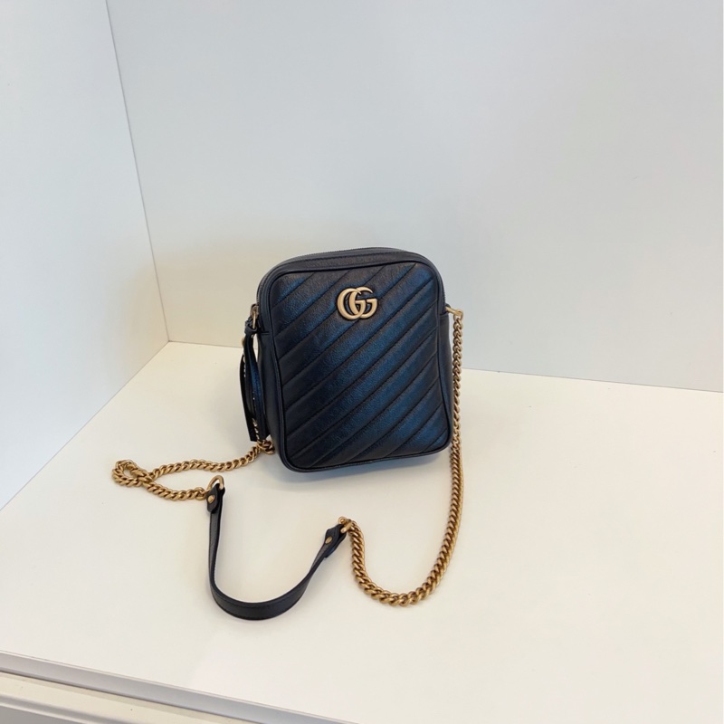 【99新🆕】Gucci  黑金GG相機包 單肩斜挎包-0