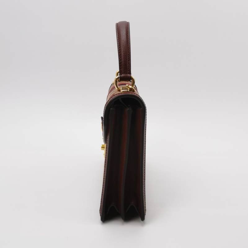 Gucci Ophidia小號牛皮帆布GG老花條紋雙G斜挎包單肩包-2