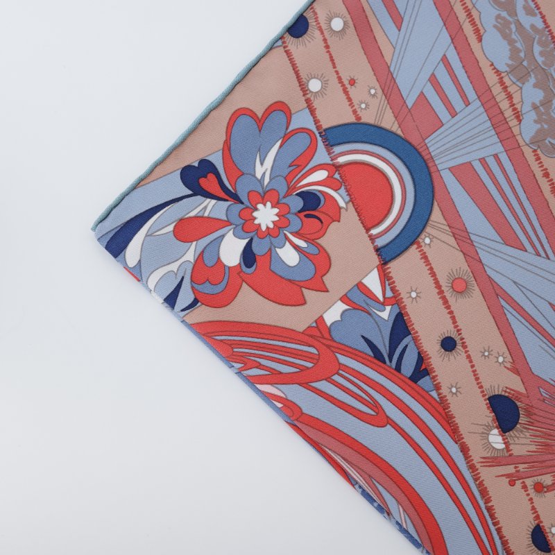 （收藏品❤️ 絕美藝術）Hermès 愛馬仕 癡迷無限 L'Ivresse de l'Infini 絲質  90cm 絲巾 大方巾-2