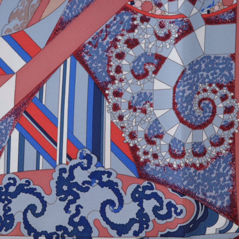 （收藏品❤️ 絕美藝術）Hermès 愛馬仕 癡迷無限 L'Ivresse de l'Infini 絲質  90cm 絲巾 大方巾-3