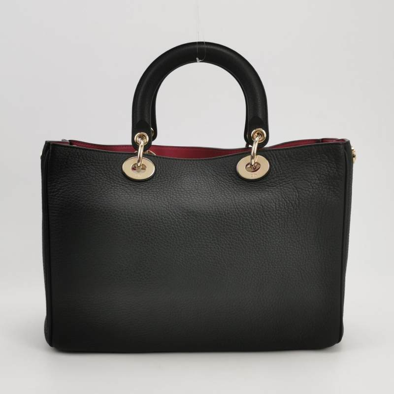 Dior Diorissimo中號牛皮純色Dior字母吊飾子母包單肩包-5