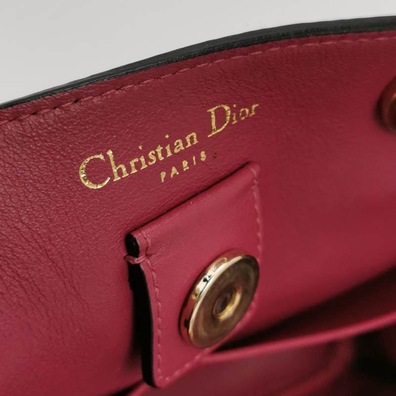 Dior Diorissimo中號牛皮純色Dior字母吊飾子母包單肩包-8