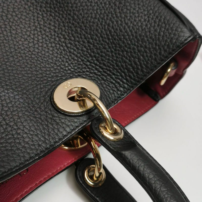 Dior Diorissimo中號牛皮純色Dior字母吊飾子母包單肩包-12