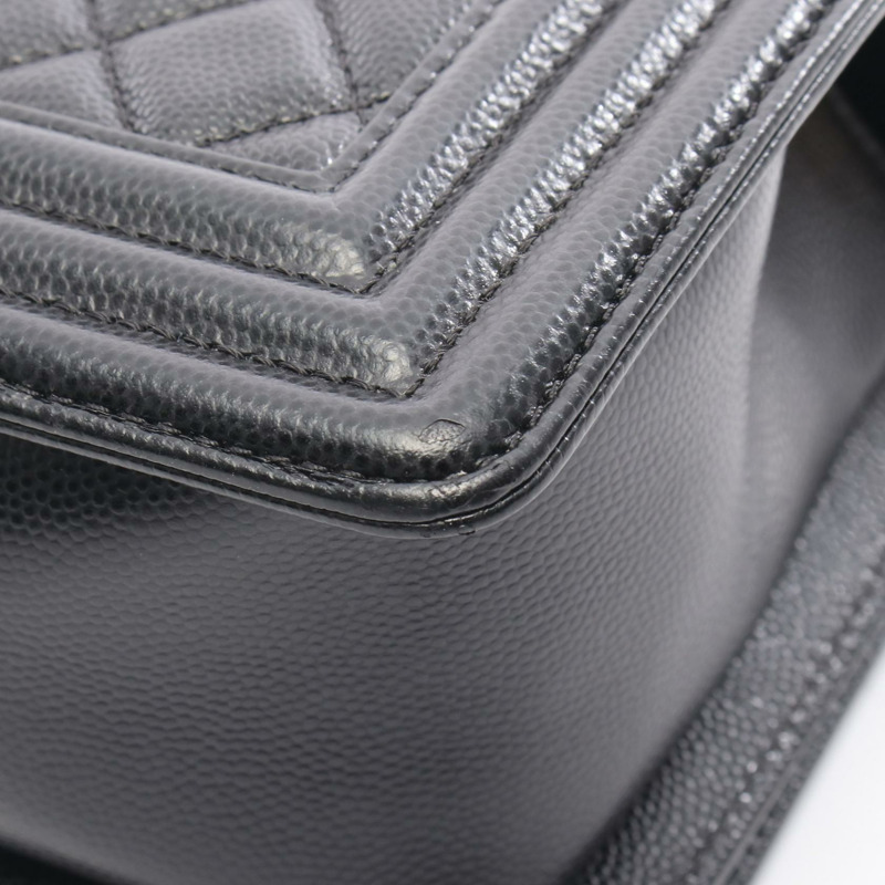 香奈兒 Boy Chanel 鏈單背包 A67086 小牛皮黑金色五金二手女款-5