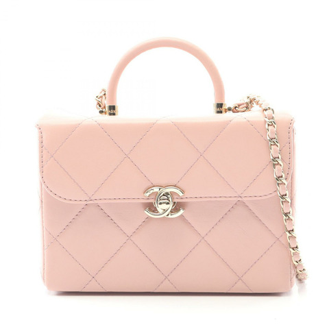 香奈兒 (CHANEL) 絎縫手把斜背鏈條包 AS4470 粉紅色皮革 金色五金