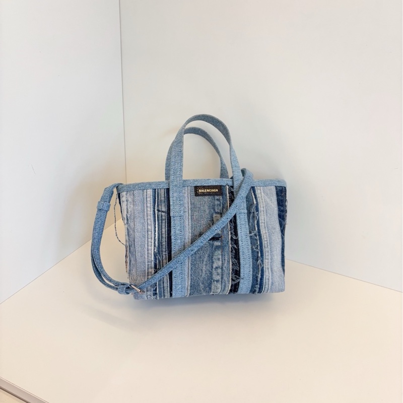 【閒置品🆕】Balenciaga 單寧乞丐菜籃子小tote手提單肩包-0