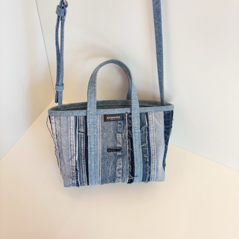 【閒置品🆕】Balenciaga 單寧乞丐菜籃子小tote手提單肩包-5