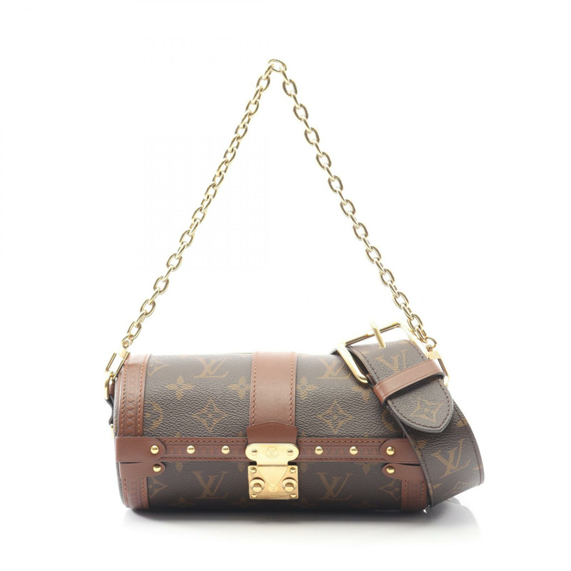 路易威登 Papillon Trunk 單肩手提包 M57835 Monogram 帆布 棕色 二手-0
