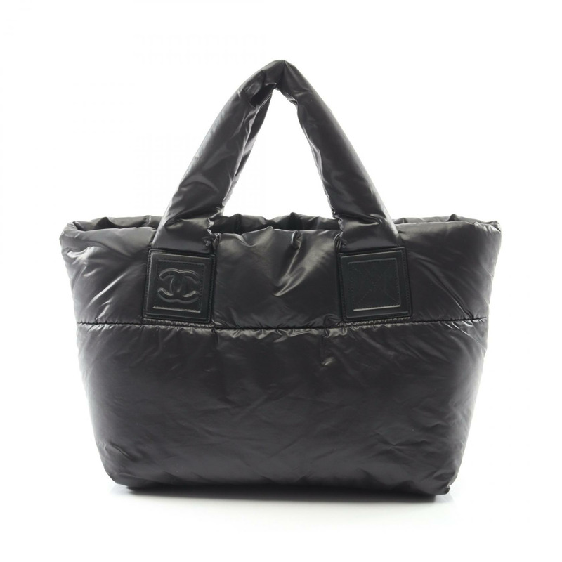 香奈兒 Coco Cocoon 小號托特包 尼龍 黑色 波爾多紅 二手 女士 CC-0