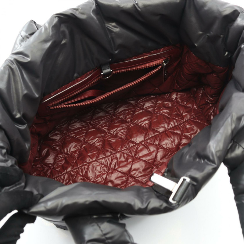 香奈兒 Coco Cocoon 小號托特包 尼龍 黑色 波爾多紅 二手 女士 CC-2