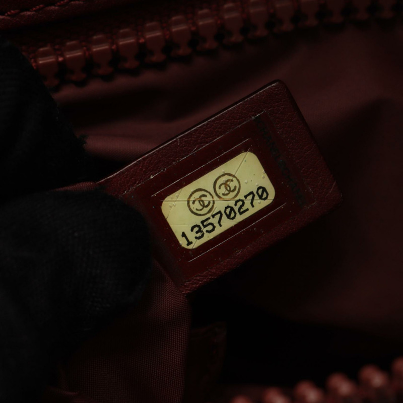 香奈兒 Coco Cocoon 小號托特包 尼龍 黑色 波爾多紅 二手 女士 CC-4