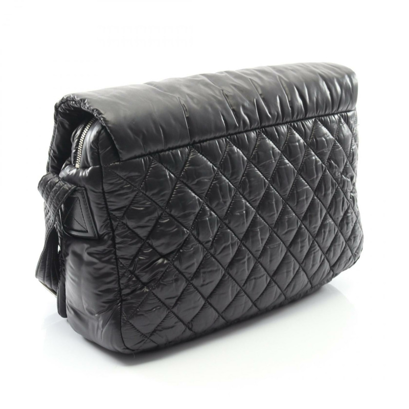 香奈兒 Coco Cocoon 斜背單肩包 尼龍 黑色 二手 女士 CC-1