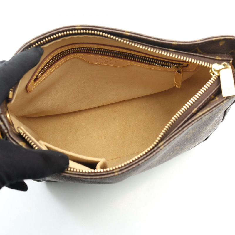 路易威登 Looping MM 單肩包 M51146 Monogram 帆布皮革棕色二手-2