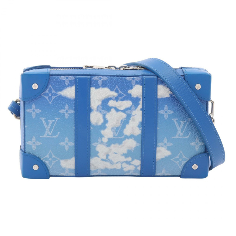 路易威登 Soft Trunk 皮夾單肩包 M45432 Monogram Clouds 藍色 二手 LV-0