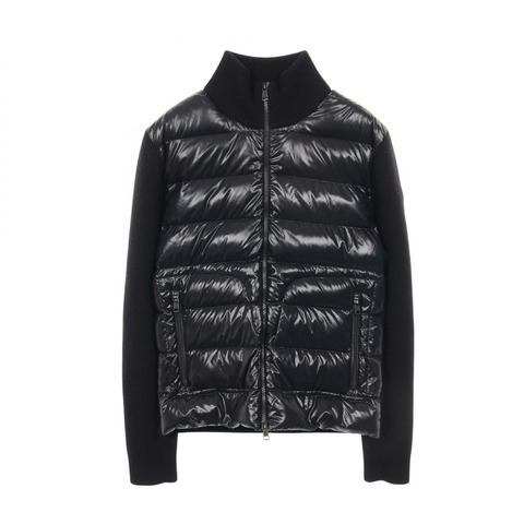 MONCLER 羊毛開襟羊毛羽絨外套 黑色 二手 女款 L 碼