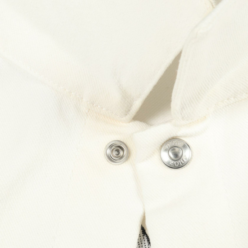 Dior CD 鑽石牛仔外套短版外套 #44 純棉 白色 二手 男款-7